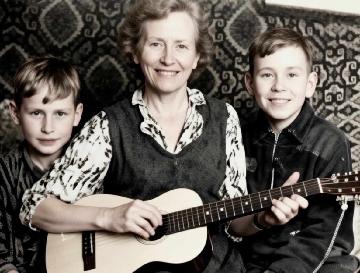 My younger brother, me, and Mom